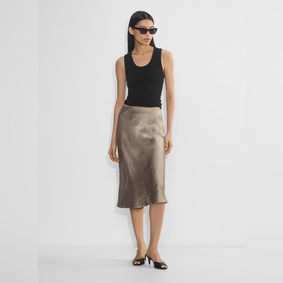 Babaton Slip Satin Midi Skirt - Picture 3 of 3